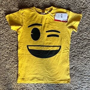 Kids Cotton On Yellow Winking Emoji Graphic Tee